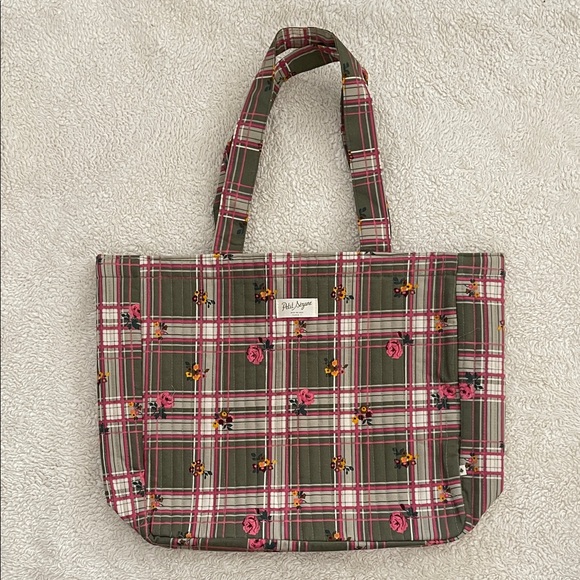 New Le Petit Sezane Green Floral Quilted Tote-Limited Edition - Picture 1 of 5